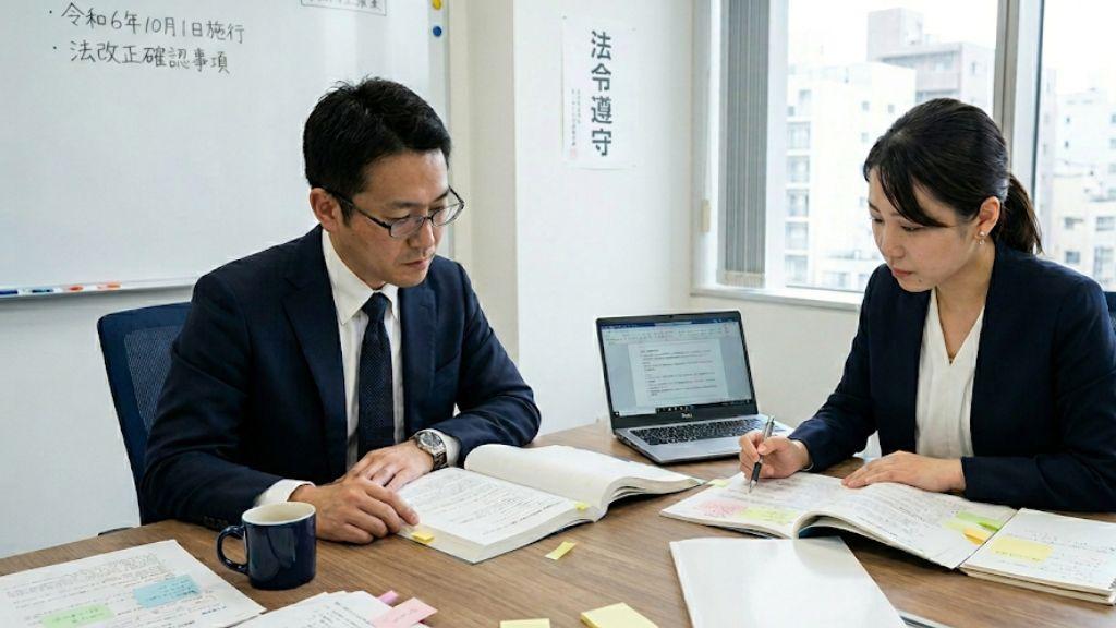 熱中症対策の義務化内容を確認する人事労務担当者.jpg