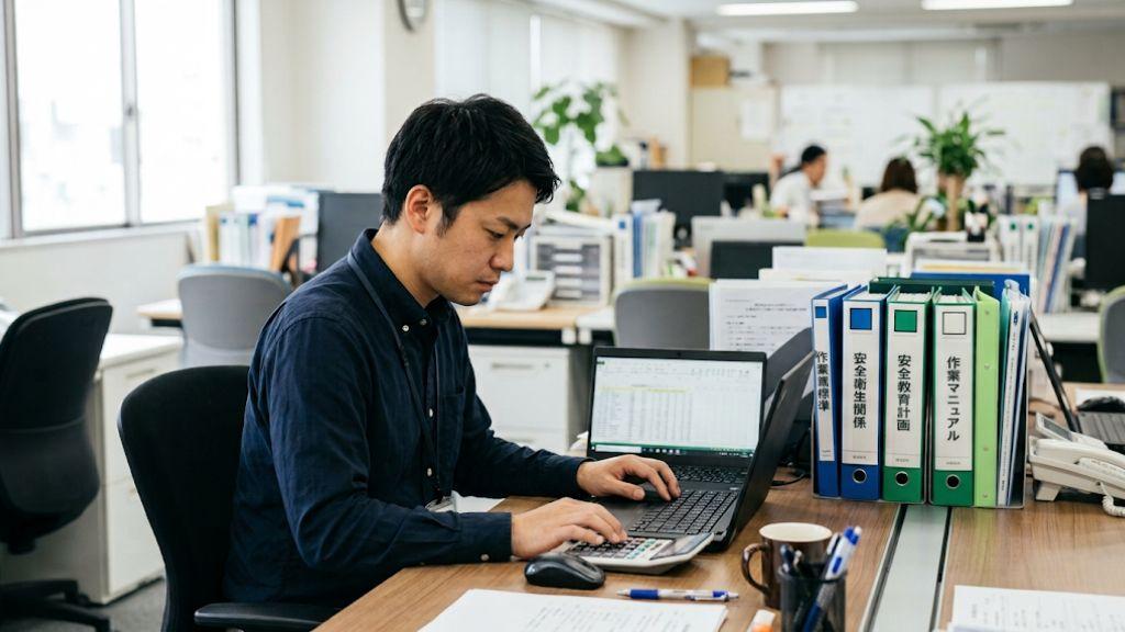 度数率と強度率など労働災害に関する指標を算出する担当者.jpg