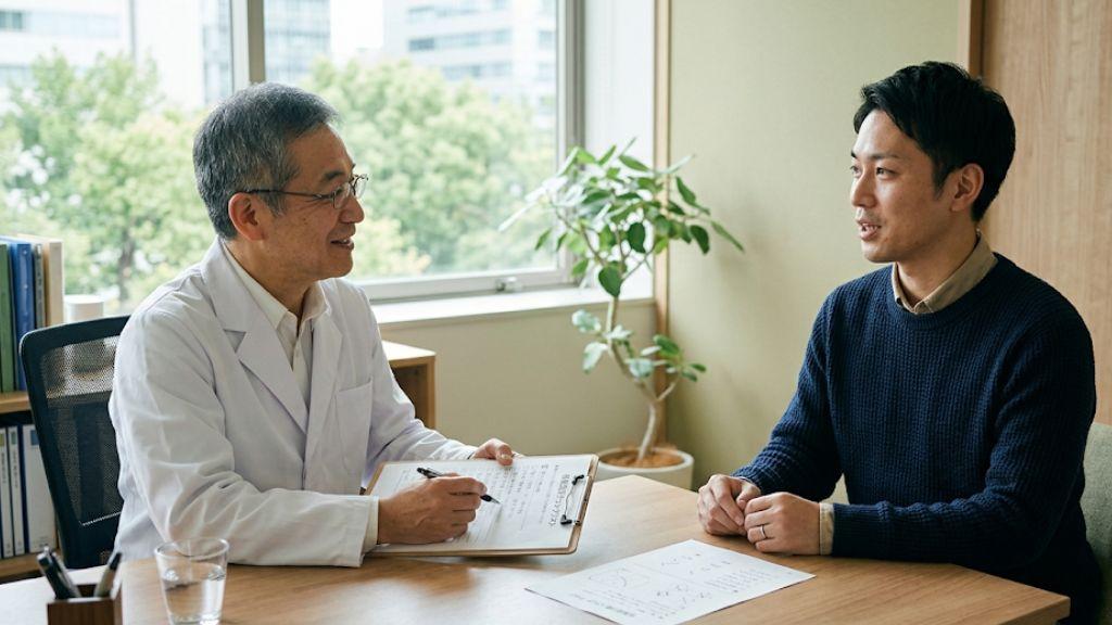 産業医面談で休職者の認知能力をチェックしている場面.jpg