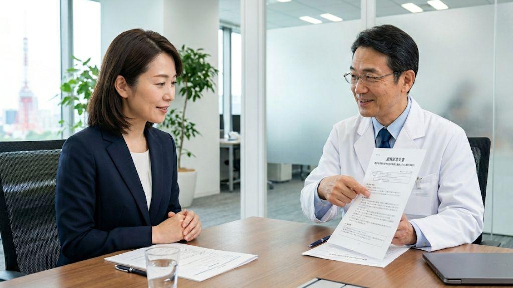 産業医が女性人事労務担当者に説明している場面.jpg